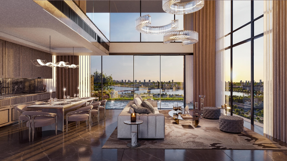 The Rey Edition đưa nếp nhà Hà Nội lên cao độ mới với không gian duplex thông tầng, rộng mở và giàu ánh sáng. (Ảnh: Meygroup).